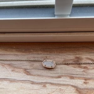 Kendra Scott rose gold and white drusy necklace